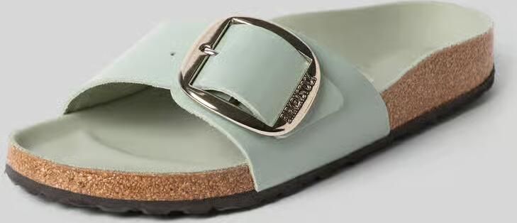 Birkenstock Slippers van leer met doornsluiting model 'MADRID BIG BUCKLE'