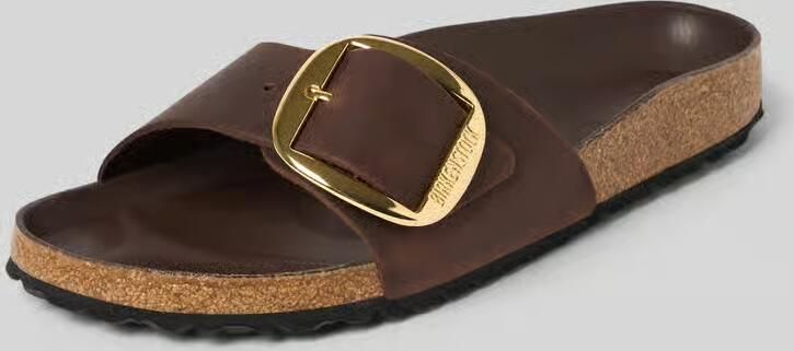 Birkenstock Slippers van leer met doornsluiting model 'Madrid Big Buckle' - Foto 4