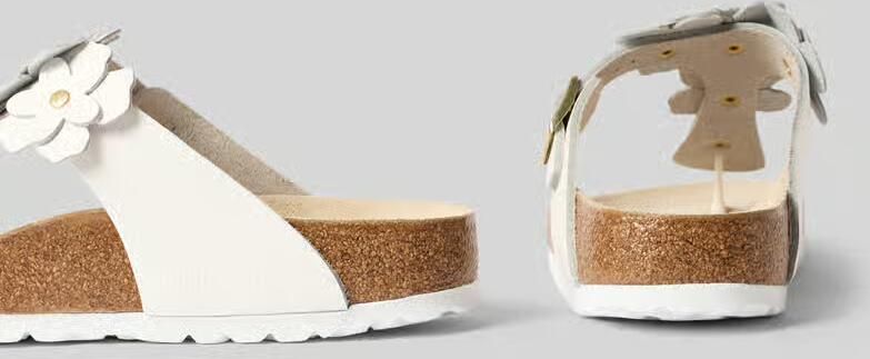 Birkenstock Teenslippers van leer met florale applicaties model 'GIZEH' - Foto 2