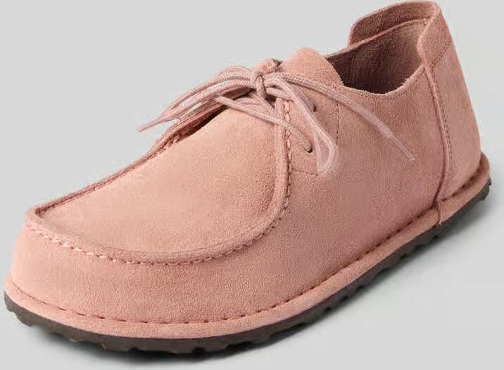 Birkenstock Veterschoenen van leer met platte zool