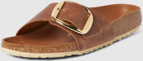 Birkenstock Slippers van leer met doornsluitingen model 'MADRID'