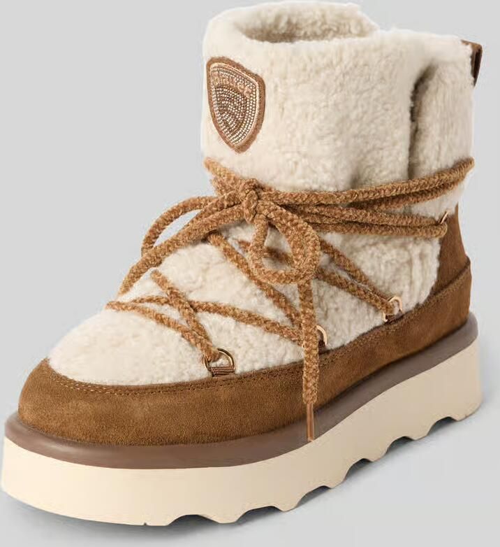 Blauer USA Boots van leer-textielmix met teddyvoering