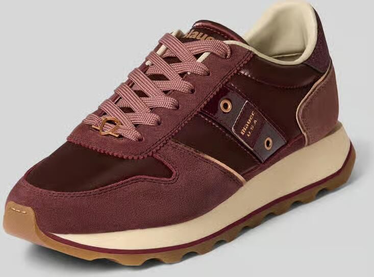 Blauer USA Sneakers van leermix met logodetail