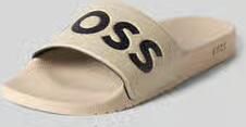 Boss Badslippers met label in reliëf model 'ARYEH'