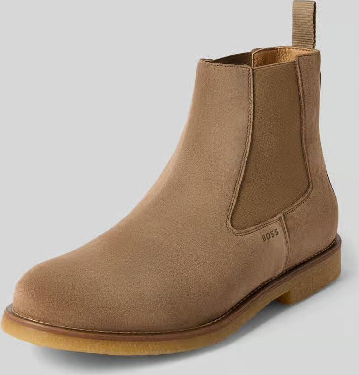 Boss chelsea boots van runder suède met aantreklus