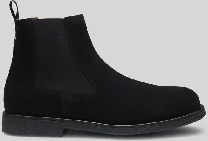Boss chelsea boots van runder suède met aantreklus