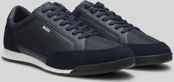 Hugo Boss Black sneakers donkerblauw koeleder suede element - Foto 7