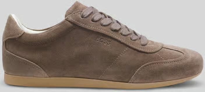 Boss Sneakers van echt suède met reliëflogo
