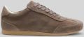 Boss Sneakers van echt suède met reliëflogo - Taupe