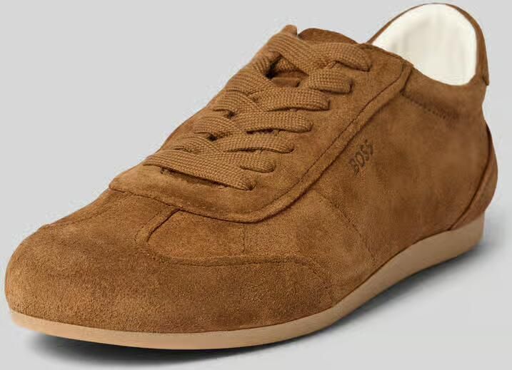 Boss Sneakers van echt suède met reliëflogo