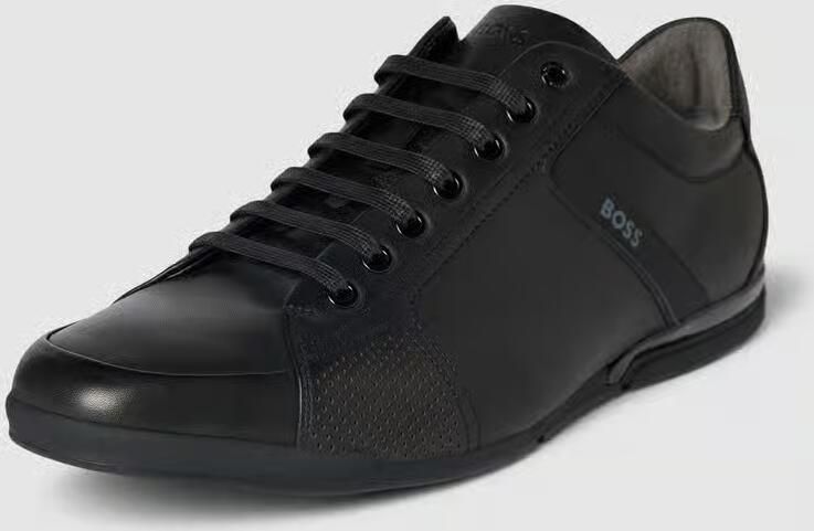 BOSS Lage Sneakers Heren Saturn Lowp Leer Zwart - Foto 6