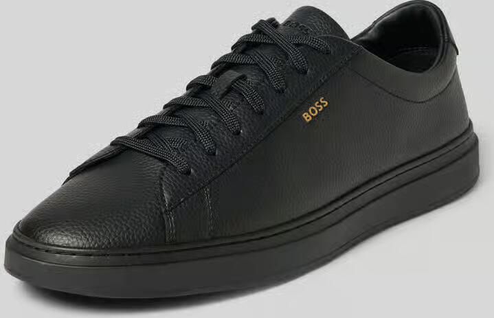 Boss Sneakers van rundleer met labeldetail model 'Kieran' - Foto 4