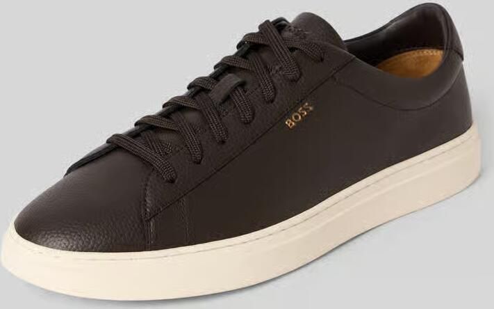 Boss Sneakers van rundleer met labeldetail model 'Kieran' - Foto 6