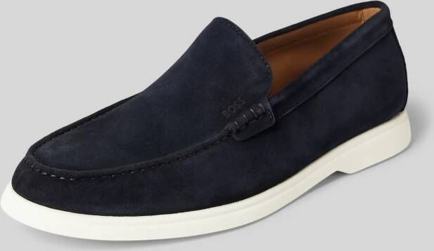Boss Mocassins van leer met labeldetail model 'Noel'