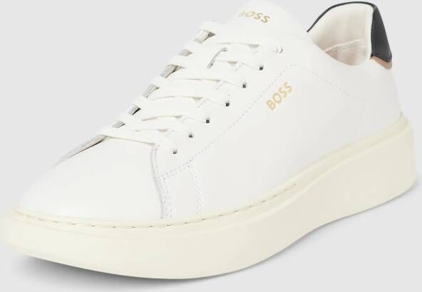 Boss Sneakers van leer met contrastgarnering model 'Amber' - Foto 4