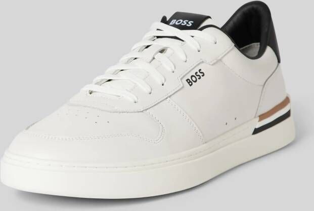 Boss Lage sneakers van leer met vetersluiting