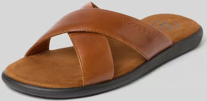 Bugatti Slippers van leer met reliëflogo model 'Dove'