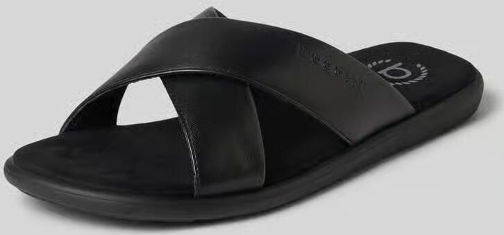 Bugatti Slippers van leer met reliëflogo model 'Dove'