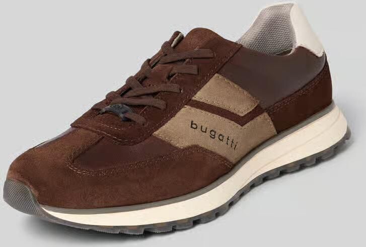 Bugatti Sneakers van gecoat leer met labelprintdetails model 'Timon'
