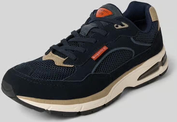 Bugatti sneakers van Leermix met Logodetail Model 'Parry'
