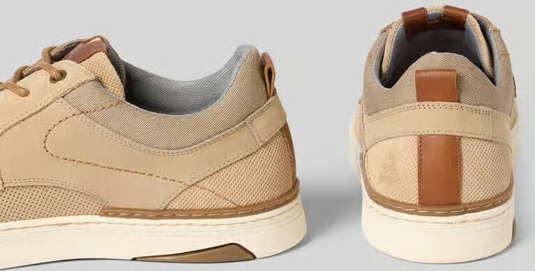 Bullboxer Veterschoenen van leermix met reliëflogo - Foto 2