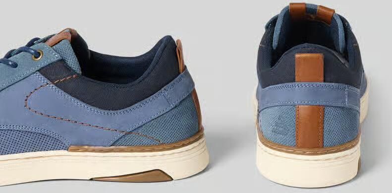 Bullboxer Veterschoenen van leermix met reliëflogo - Foto 2