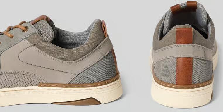 Bullboxer Veterschoenen van leermix met reliëflogo - Foto 2