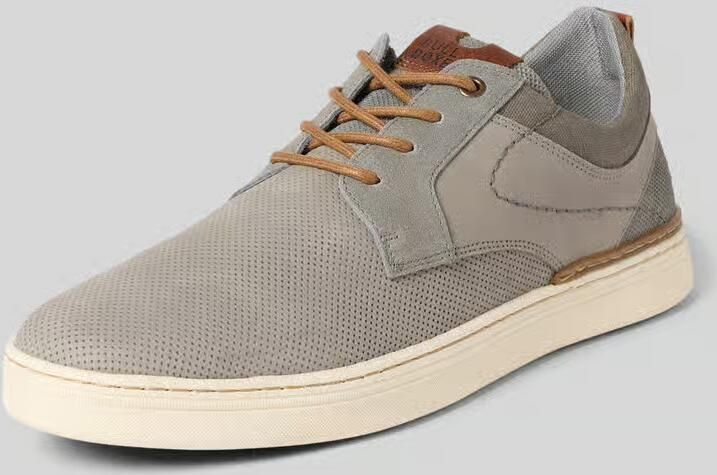 Bullboxer Veterschoenen van leermix met reliëflogo