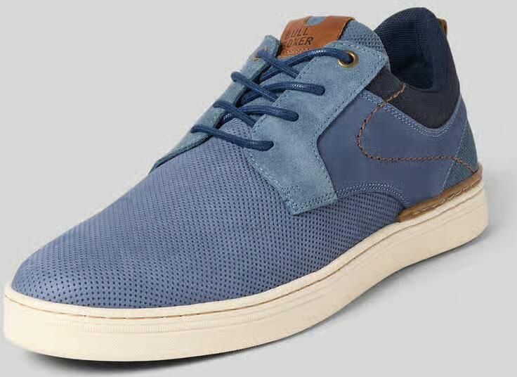 Bullboxer Veterschoenen van leermix met reliëflogo