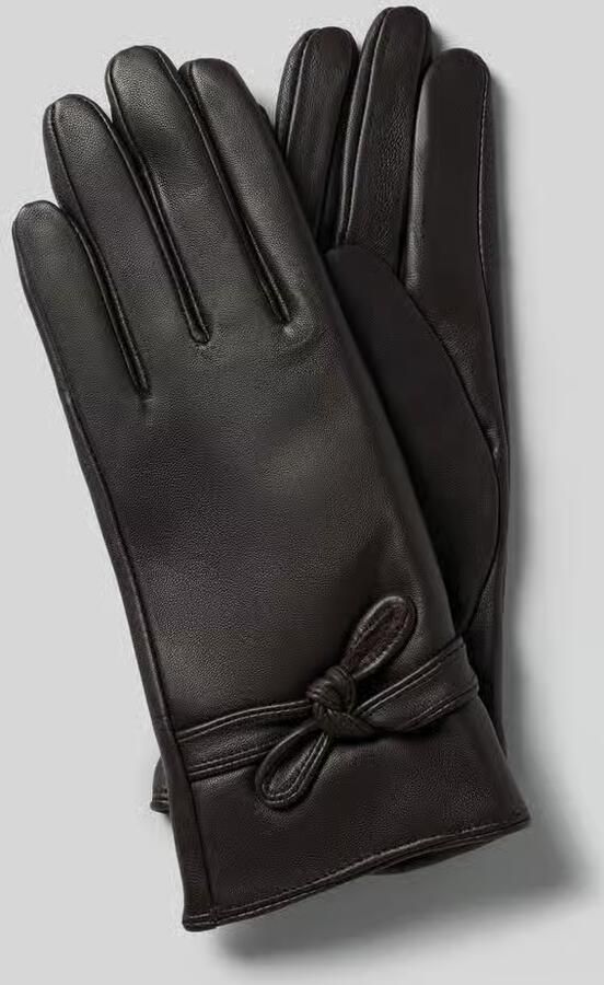 B.Young Handschoenen van lamsnappa met strikdetail