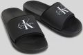CK Calvin Klein Badslippers met labelreliëf - Zwart