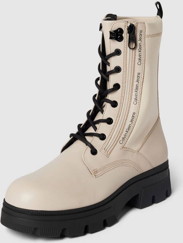 Calvin Klein Jeans Bikerboots met labeldetails model 'CHUNKY'