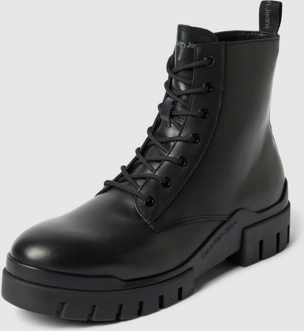 Calvin Klein Jeans Boots van leer met labeldetails model 'COMBAT' - Foto 1