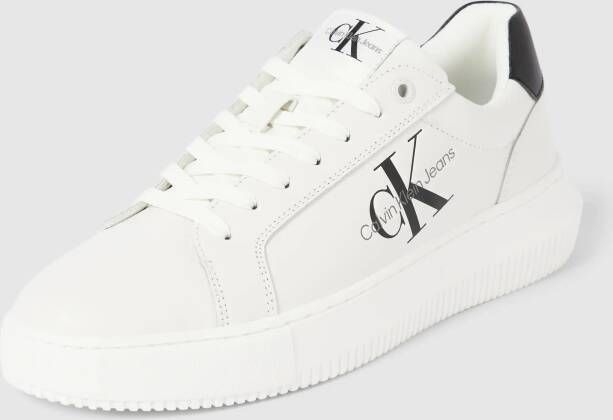 Calvin Klein Plateausneakers CHUNKY CUPSOLE MONO LTH WN vrijetijdsschoen lage schoen veterschoen met ck-opdruk aan de zijkant - Foto 7
