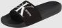 Calvin Klein Slide Monogram Co Badslippers Slippers flip flops Heren Zwart - Thumbnail 5