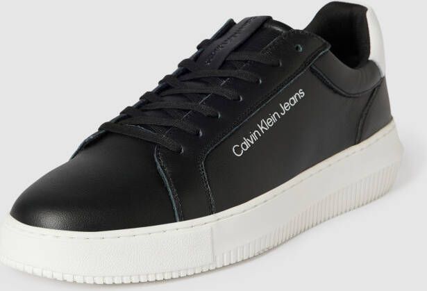 Calvin Klein Jeans Sneaker van echt leer met contrastgarnering