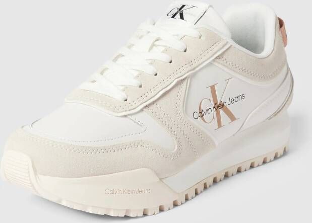 Calvin Klein Tooth Runner Irregular Lines Dames Lage sneakers Leren Sneaker Dames Wit - Foto 4