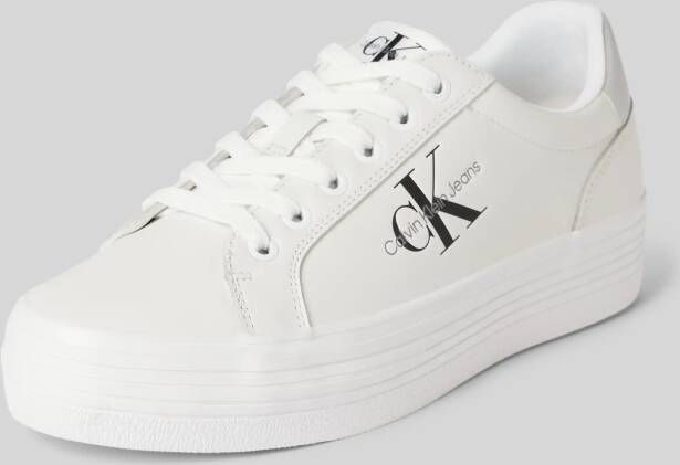 Calvin Klein Jeans Sneakers van leer met labeldetail model 'VULC'