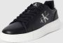 Calvin Klein Zwarte Sneaker van Hoogwaardig Polyester met Contrasterende Details Zwart Dames - Thumbnail 2