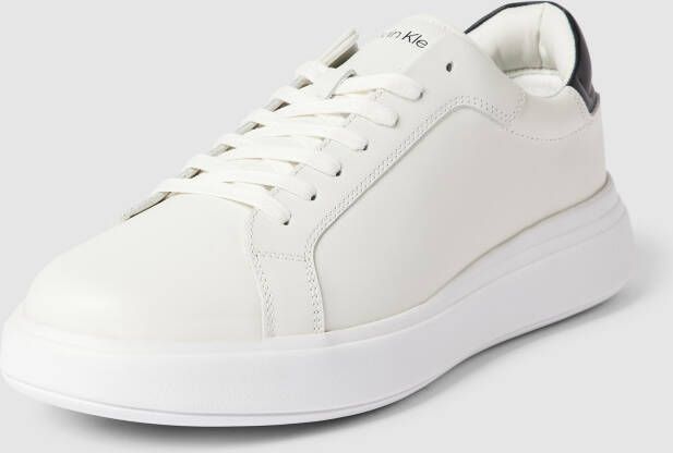 CK Calvin Klein Sneakers van leer met contrastgarnering model 'LACE UP'
