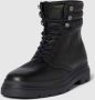 Calvin Klein Zwarte leren gevechts enkellaarzen Black Heren - Thumbnail 4