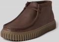Clarks boots van leer model 'Torhill' - Donkerbruin