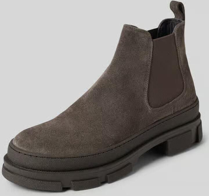 Copenhagen Chelsea boots van leer met labeldetail
