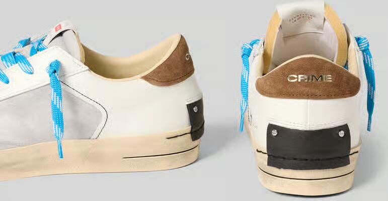 Crime London sneakers van leer met labelprintdetails - Foto 2