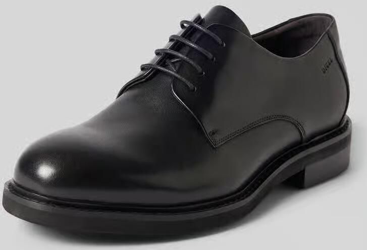 Digel Veterschoen van leer met label in reliëf model 'Soft'