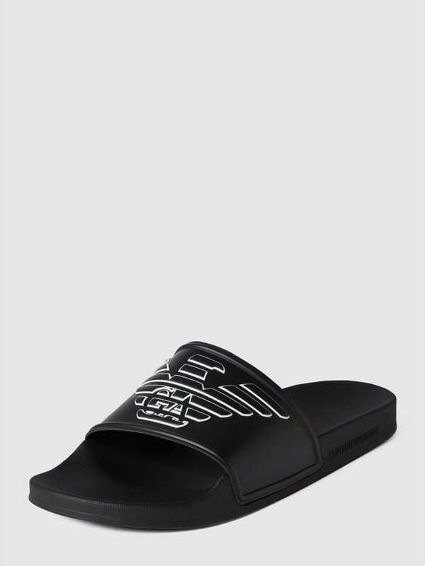 Emporio Armani Slippers met labeldetails