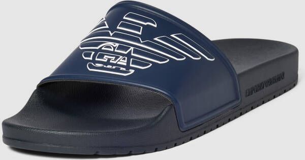 Emporio Armani Gedurfde Logo Print PVC Muiltjes Blue Unisex - Foto 5