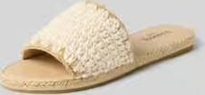 Espadrij Sandaaltjes met platte rubberzool model 'PLAGE CROCHET'