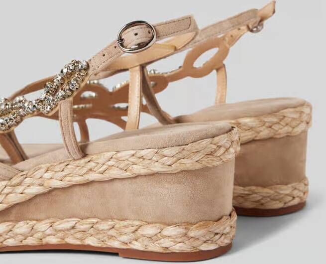 Alma en Pena Leren sandalen met siersteentjes