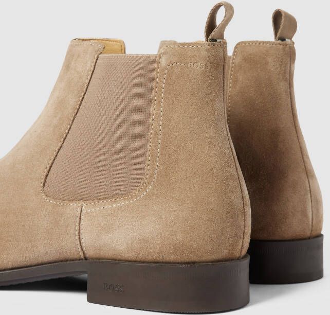 Boss Chelsea boots van leer met labeldetails model 'Colby'